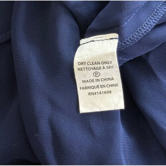 Ramy Brook Yassi Dress Navy Blue Short Sleeve V-Neck Elastic Waist Midi Size S - Picture 10 of 12